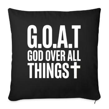 G.O.A.T God Over All Things Kreuz - Sofakissenbezug 45 x 45 cm - Schwarz - Vorne