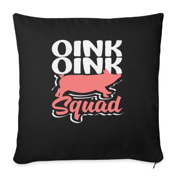 Oink Oink Squad Schwein Silhouette Team Crew - Sofakissenbezug 45 x 45 cm - Schwarz - Vorne