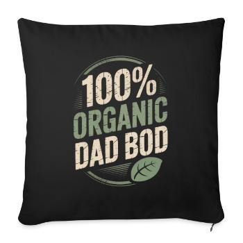 Corps de papa 100 % bio - Cadeau de papa drôle - Housse de coussin décorative 45 x 45 cm - noir - Devant