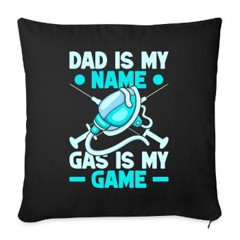 Anesthesiologist Dad Is My Name Anesthesia - Sofa pillowcase 17,3'' x 17,3'' (45 x 45 cm) - black - Front