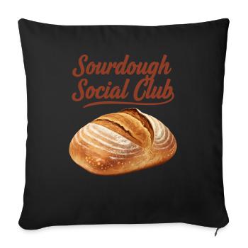 Pain au Pain du Club Social Sourdough Bread Baker Local - Housse de coussin décorative 45 x 45 cm - noir - Devant