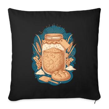 Levain pâtisser pâtisserie Baker Levain - Housse de coussin décorative 45 x 45 cm - noir - Devant