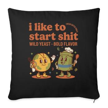 Pâtissier de pain à l’ère du levain en bocal, boulanger - Housse de coussin décorative 45 x 45 cm - noir - Devant