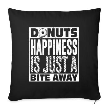 Restauration rapide en donuts - Housse de coussin décorative 45 x 45 cm - noir - Devant