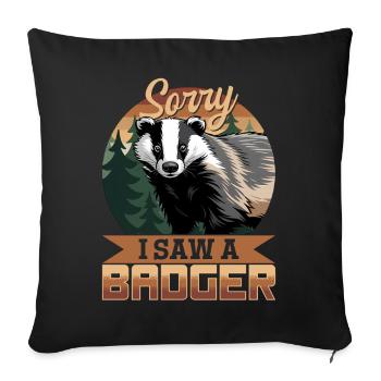 Funny Animal Badger - Sofa pillowcase 17,3'' x 17,3'' (45 x 45 cm) - black - Front