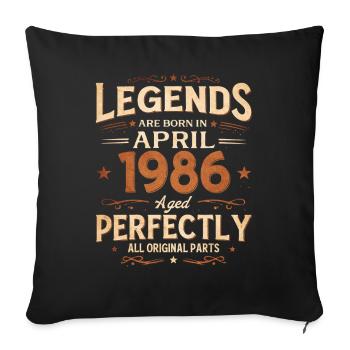 Cadeau pour 40 ans Mari avril 1986 Légendaire - Housse de coussin décorative 45 x 45 cm - noir - Devant