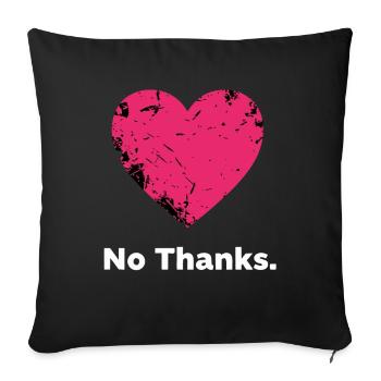 No Thank you heart - Sofa pillowcase 17,3'' x 17,3'' (45 x 45 cm) - black - Front