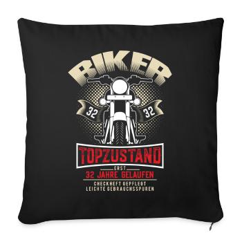 32nd Birthday Motorcyclist Motorcycle - Sofa pillowcase 17,3'' x 17,3'' (45 x 45 cm) - black - Front