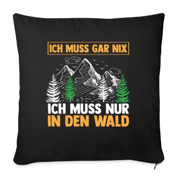 Jagd Jagen Waidmann Jäger - Sofakissenbezug 45 x 45 cm - Schwarz - Vorne