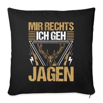 Jagd Jagen Waidmann Jäger - Sofakissenbezug 45 x 45 cm - Schwarz - Vorne