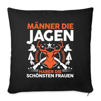 Jagd Jagen Waidmann Jäger - Sofakissenbezug 45 x 45 cm - Schwarz - Vorne