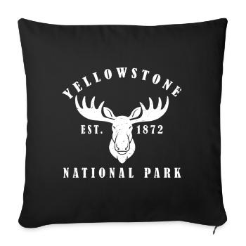 Parc national de Yellowstone Créé en 1872 - Housse de coussin décorative 45 x 45 cm - noir - Devant