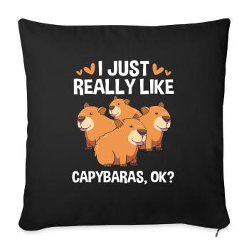 Capibara Capybara - Sofa pillowcase 17,3'' x 17,3'' (45 x 45 cm) - black - Front