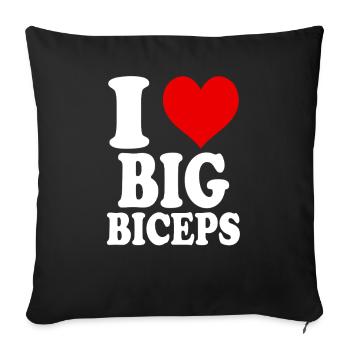 J’adore les gros biceps drôle GYM Fitness Gym - Housse de coussin décorative 45 x 45 cm - noir - Devant