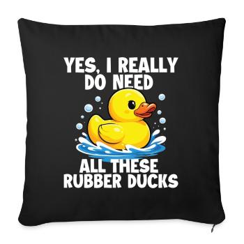 J’ai besoin de tous ces canards en caoutchouc Amant des canards drôles - Housse de coussin décorative 45 x 45 cm - noir - Devant