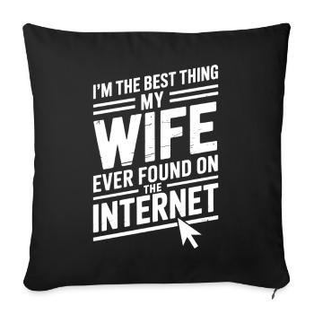 Dictons sur Internet : cadeau drôle - Housse de coussin décorative 45 x 45 cm - noir - Devant