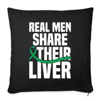  Liver Transplant Survivor Organ Donation Liver - Sofa pillowcase 17,3'' x 17,3'' (45 x 45 cm) - black - Front