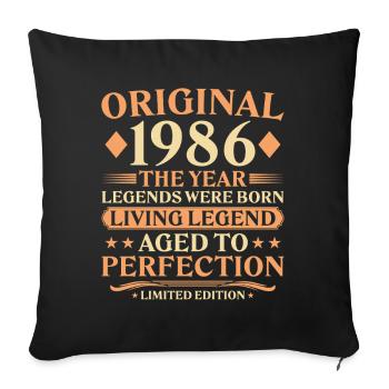 1986 Vintage - 40. Geburtstag Original Legende - Sofakissenbezug 45 x 45 cm - Schwarz - Vorne