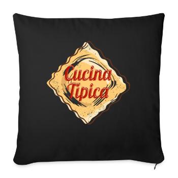 Cucina Tipica für Italien Ravioli Pasta Food Lover - Sofakissenbezug 45 x 45 cm - Schwarz - Vorne