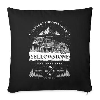 Home Of Grey Wolf Yellowstone National Park 1872 - Sofa pillowcase 17,3'' x 17,3'' (45 x 45 cm) - black - Front