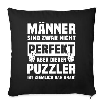 Puzzler - Sofakissenbezug 45 x 45 cm - Schwarz - Vorne