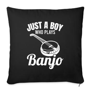 Small banjo player - Sofa pillowcase 17,3'' x 17,3'' (45 x 45 cm) - black - Front