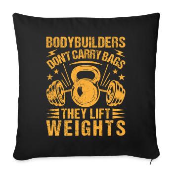 Fitness Motivation Bodybuilder Lift Weights - Sofa pillowcase 17,3'' x 17,3'' (45 x 45 cm) - black - Front