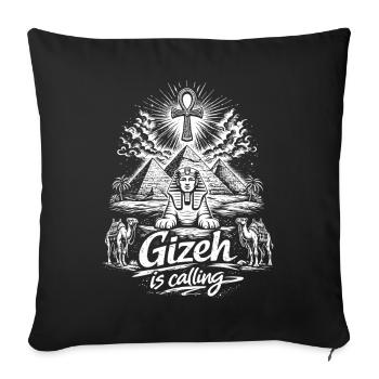 Giza is calling Egypt Pyramids Trip - Sofa pillowcase 17,3'' x 17,3'' (45 x 45 cm) - black - Front