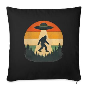 Alien Bigfoot UFO Sasquatch Believers Spaceship - Sofa pillowcase 17,3'' x 17,3'' (45 x 45 cm) - black - Front
