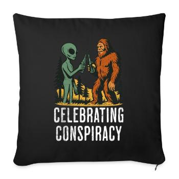 Alien Bigfoot UFO Sasquatch Believers Spaceship - Sofa pillowcase 17,3'' x 17,3'' (45 x 45 cm) - black - Front