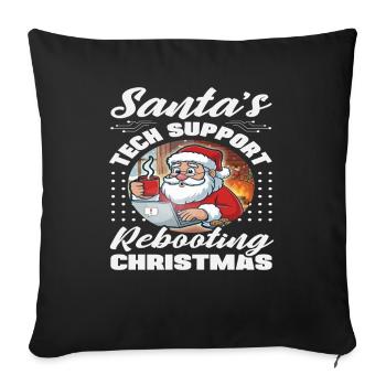 Santa Tech Support Christmas IT - Sofa pillowcase 17,3'' x 17,3'' (45 x 45 cm) - black - Front
