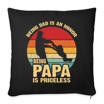 Papa Pride Sunset Rétro - Housse de coussin décorative 45 x 45 cm - noir - Devant