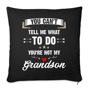 Pas ton petit-fils Tee - Housse de coussin décorative 45 x 45 cm - noir - Devant