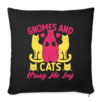 Garden Gnome Costume Gnomes & Cats Make Me Joy - Sofa pillowcase 17,3'' x 17,3'' (45 x 45 cm) - black - Front