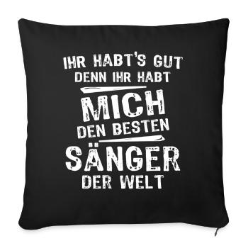 Sänger - Sofakissenbezug 45 x 45 cm - Schwarz - Vorne