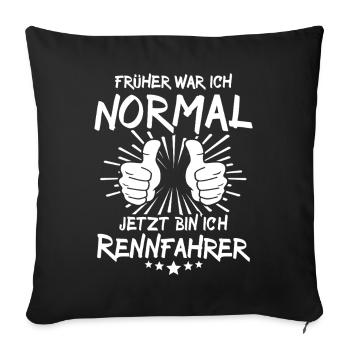 Rennfahrer - Sofakissenbezug 45 x 45 cm - Schwarz - Vorne