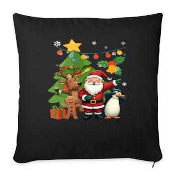 Taponage des enfants renne renne du Père Noël - Housse de coussin décorative 45 x 45 cm - noir - Devant