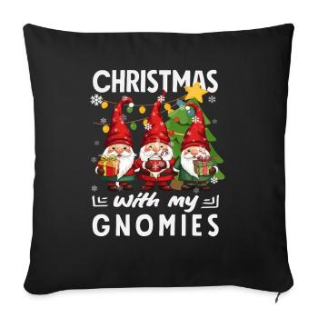Noël avec mes gnomes Nains de Noël - Housse de coussin décorative 45 x 45 cm - noir - Devant