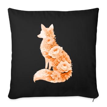Silhouette florale pastel Fox - Housse de coussin décorative 45 x 45 cm - noir - Devant