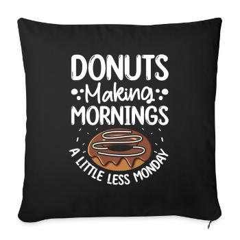 Restauration rapide en donuts - Housse de coussin décorative 45 x 45 cm - noir - Devant