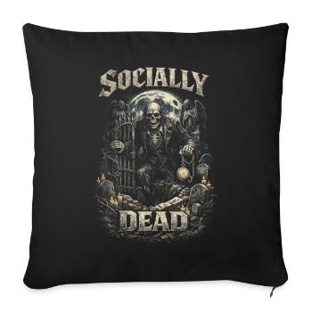 L’humour gothique du cimetière socialement mort - Housse de coussin décorative 45 x 45 cm - noir - Devant