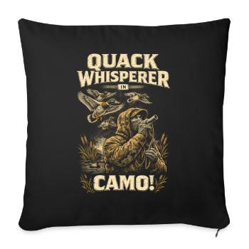 Chalatane Chasseur de Canards - Housse de coussin décorative 45 x 45 cm - noir - Devant