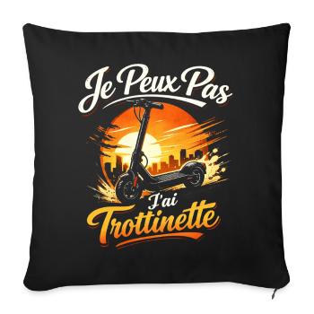 Je peux pas j'ai trottinette - Housse de coussin décorative 45 x 45 cm - noir - Devant