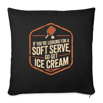 Pickleball Spieler Looking For Soft Serve Dinking - Sofakissenbezug 45 x 45 cm - Schwarz - Vorne