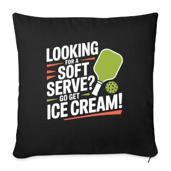 Pickleball Spieler Looking For Soft Serve Dinking - Sofakissenbezug 45 x 45 cm - Schwarz - Vorne