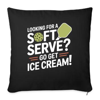 Pickleball Spieler Looking For Soft Serve Dinking - Sofakissenbezug 45 x 45 cm - Schwarz - Vorne
