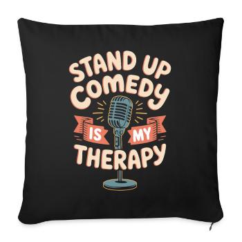 Le stand-up est ma thérapie - Housse de coussin décorative 45 x 45 cm - noir - Devant