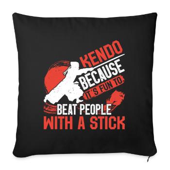  Kendo Swordsman Samurai Ninja Sinobi Kenjutsu - Sofa pillowcase 17,3'' x 17,3'' (45 x 45 cm) - black - Front