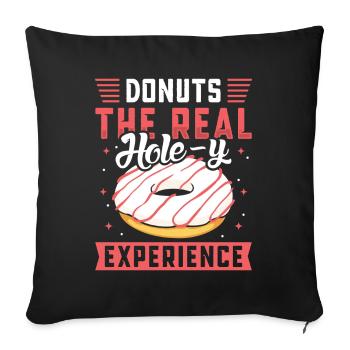 Restauration rapide en donuts - Housse de coussin décorative 45 x 45 cm - noir - Devant