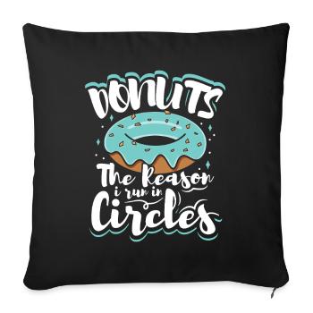 Restauration rapide en donuts - Housse de coussin décorative 45 x 45 cm - noir - Devant